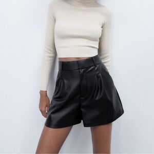 Zara Faux Leather Shorts